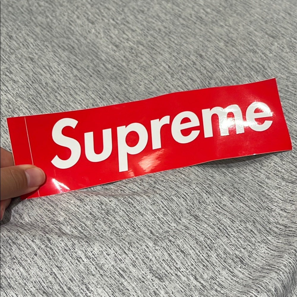 Supreme Red and White Logo Sticker